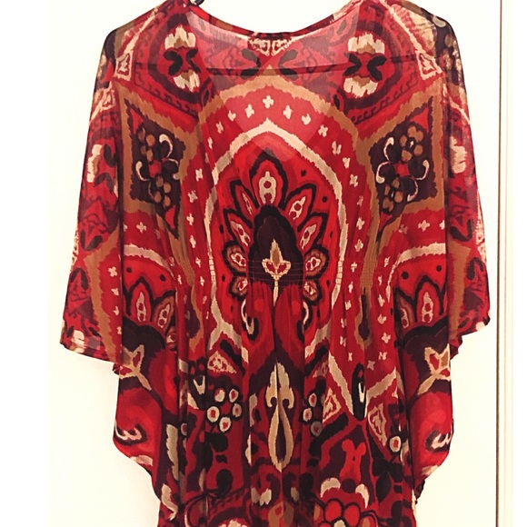 INC Petite S Overlay Blouse With Built In Tank Top - Picture 2 of 6